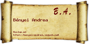 Bényei Andrea névjegykártya