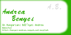 andrea benyei business card